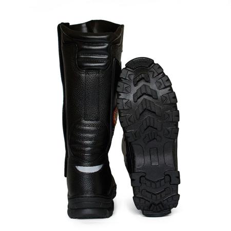 Imagem de Bota Coturno Masculino Bombeiro Civil Couro Cano Longo Solado Borracha Cor Preto CMR Shoes