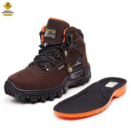 Coturno Bota Caterpillar PVC Cano Curto Preto Palmilha Anatômica Gel Preto