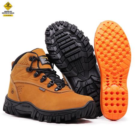 Coturno Bota Caterpillar PVC Cano Curto Preto Palmilha Anatômica Gel Preto