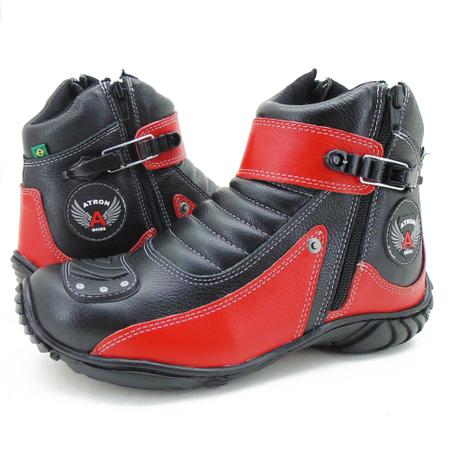 Bota Coturno Motociclista Unisex Atron Shoes Preto Vermelho Tamanhos  Especiais 33 A 46 - Botas para Moto - Magazine Luiza