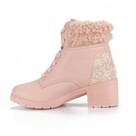 Bota Coturno Pink Cats Infantil Feminina - Rosa Imagem de Bota Coturno Pink Cats Infantil Feminina - Rosa