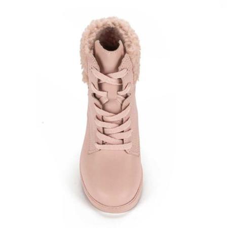 Bota Coturno Pink Cats Infantil Feminina - Rosa Imagem de Bota Coturno Pink Cats Infantil Feminina - Rosa