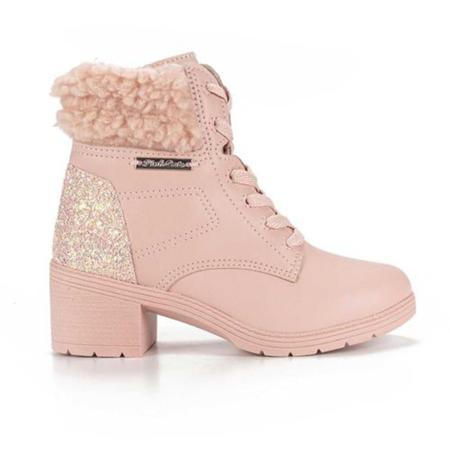 Bota Coturno Pink Cats Infantil Feminina - Rosa Imagem de Bota Coturno Pink Cats Infantil Feminina - Rosa