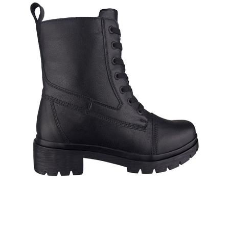 Bota Coturno Tratorado com Z per Lateral Feminina Mooncity Preta