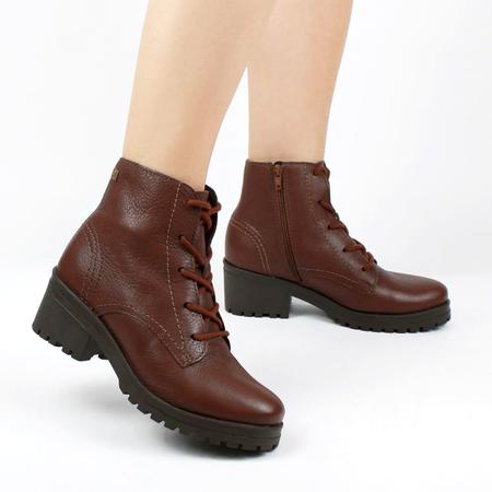 Bota Coturno Tratorado Feminino Bottero Cano Curto Salto Baixo Confortável Casual Imagem de Bota Coturno Tratorado Feminino Bottero Cano Curto Salto Baixo Confortável Casual
