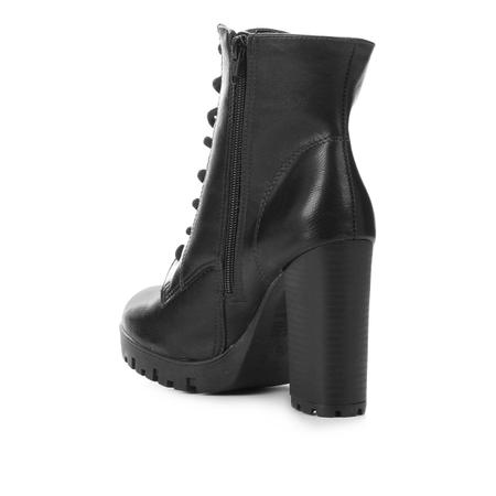 Bota Coturno Via Marte Tratorada Lisa Salto Alto Feminina
