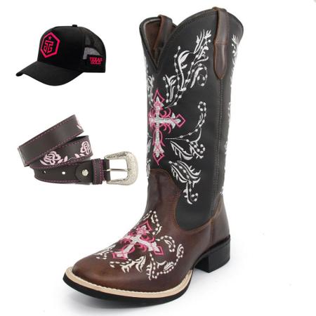 Bota country feminina bico cheap quadrado