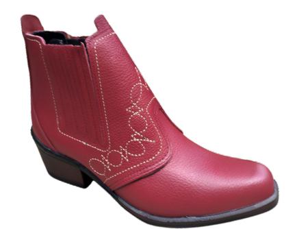 Bota Country Feminina Botina Mulher Salto Carrapeta Solado Leve Macio em Borracha Costurado R 3636 - CAMPOLINA Imagem de Bota Country Feminina Botina Mulher Salto Carrapeta Solado Leve Macio em Borracha Costurado R 3636