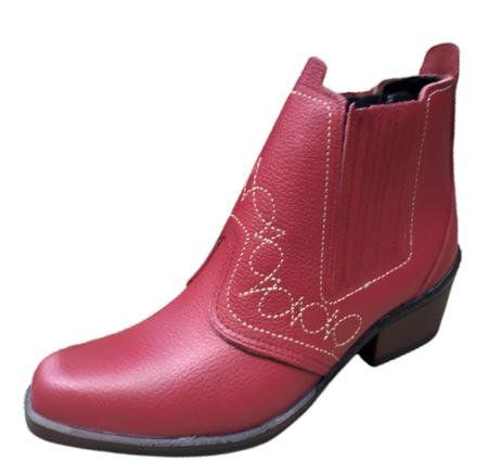 Bota Country Feminina Botina Mulher Salto Carrapeta Solado Leve Macio em Borracha Costurado R 3636 - CAMPOLINA Imagem de Bota Country Feminina Botina Mulher Salto Carrapeta Solado Leve Macio em Borracha Costurado R 3636