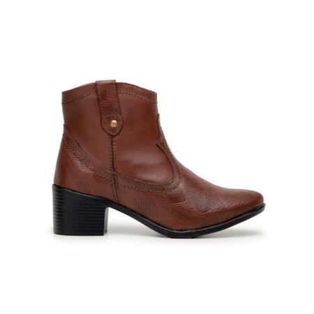 Imagem de Bota country feminina texana cano curto coturno couro legitimo confortavel 33 ao 40