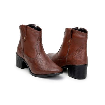 Imagem de Bota country feminina texana cano curto coturno couro legitimo confortavel 33 ao 40