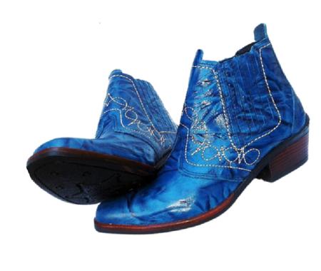Bota country Masculina Cor Azul Botina de Luxo Luxuosa Couro Solado Borracha Costurado Estilo Cowboy - CAMPOLINA Imagem de Bota country Masculina Cor Azul Botina de Luxo Luxuosa Couro Solado Borracha Costurado Estilo Cowboy
