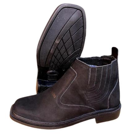 Bota Country Texana Casual Social Botina Couro Nobuck Solado Borracha Costurado Modelo 2550 Forte - CAMPOLINA Imagem de Bota Country Texana Casual Social Botina Couro Nobuck Solado Borracha Costurado Modelo 2550 Forte