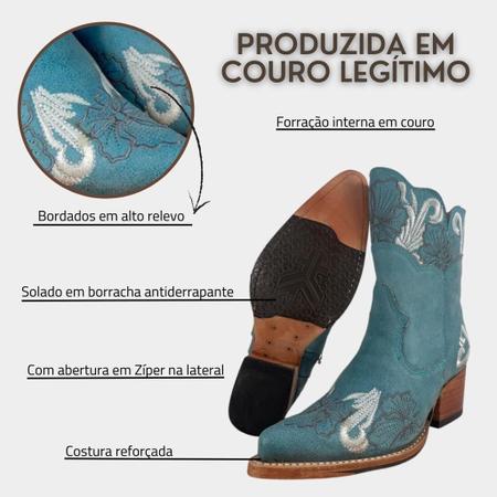 Imagem de Bota Country Texana Feminina Original Goyazes Bico Fino Azul Ref. 214503