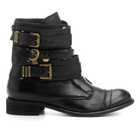 Bota couro biker santa store lolla tiras fivelas feminina