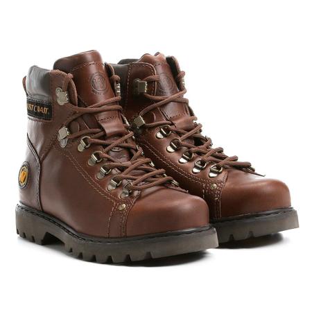 Bota Couro Coturno Cano Curto West Coast Worker Masculina