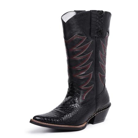 Bota Couro Leg timo Masculino Cano Alto Com Detalhes Super