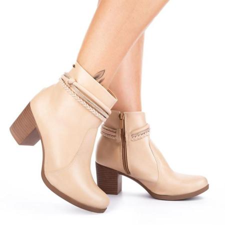 Bota cano on sale curto bege