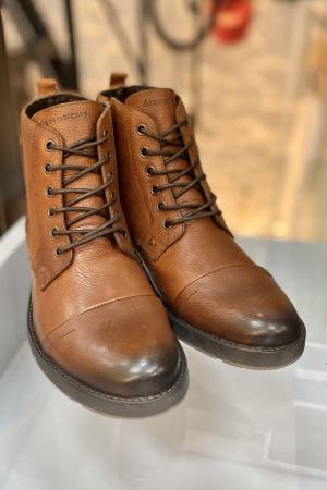 Bota de Couro Acostamento com Z per Marrom Bota Masculina