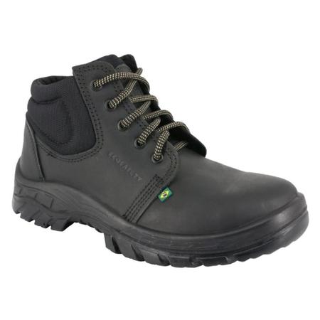 Imagem de Bota De Couro Com Cardaço Segurança Trabalho Preto Ecosafety