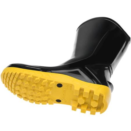 Imagem de Bota de PVC preta com solado amarelo cano médio sem forro - 110VFLEX PRA - Marluvas