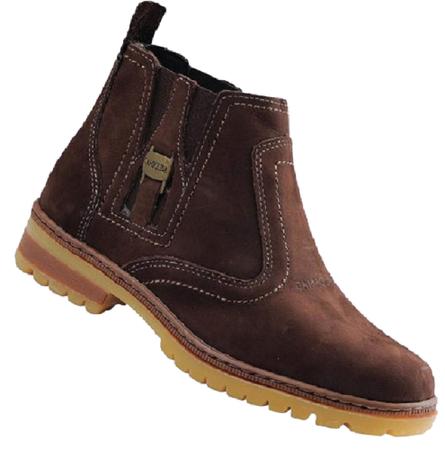 Bota em couro nobuck numero 44 camurça botina estilo coturno sem cadarço solado tratorado costurado - CAMPOLINA Imagem de Bota em couro nobuck numero 44 camurça botina estilo coturno sem cadarço solado tratorado costurado