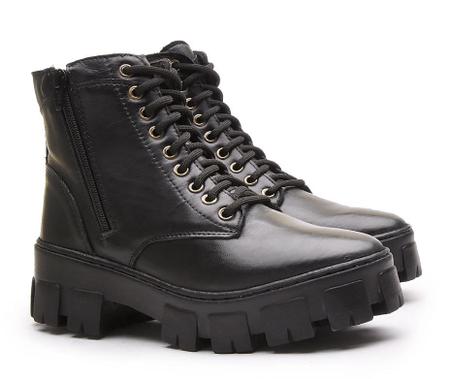Bota fem cano curto em couro com atacador iods calvest CALVEST