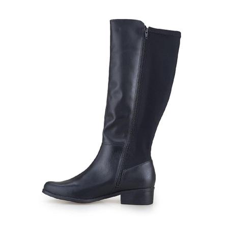 Imagem de Bota Feminina Bottero Couro Cano Alto Lycra Preto 345801-2