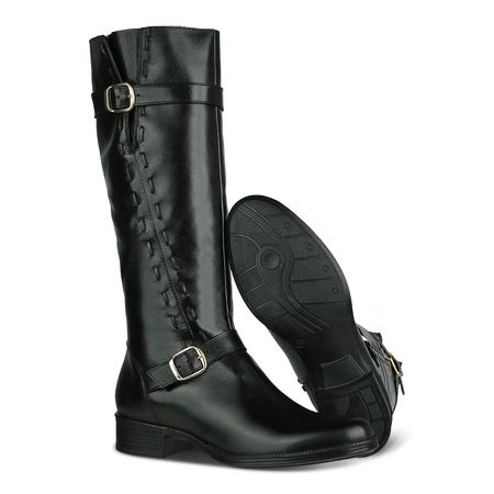 Imagem de Bota Feminina Cano Alto 2 Fivelas Escrete - 2422 - Preto