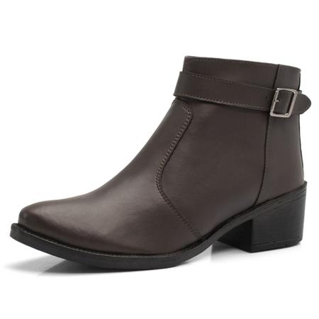 Bota Feminina Cano Curto JCL STORE Fivela Com Zíper Country Chelsea Casual Imagem de Bota Feminina Cano Curto JCL STORE Fivela Com Zíper Country Chelsea Casual