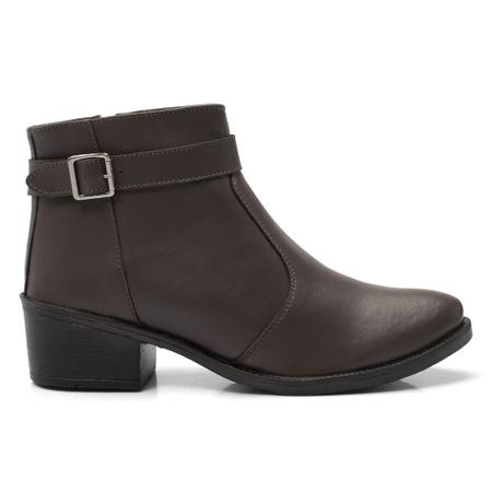 Bota Feminina Cano Curto JCL STORE Fivela Com Zíper Country Chelsea Casual Imagem de Bota Feminina Cano Curto JCL STORE Fivela Com Zíper Country Chelsea Casual