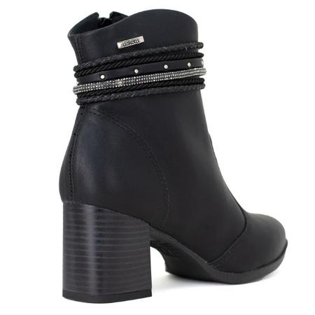 Bota Feminina Cano Curto Napa Salto M dio Detalhe Strass Dakota