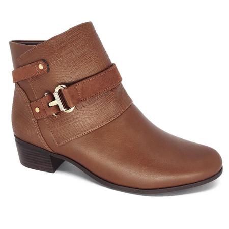 Bota cano curto comfortflex hotsell salto curto tiras metal feminina
