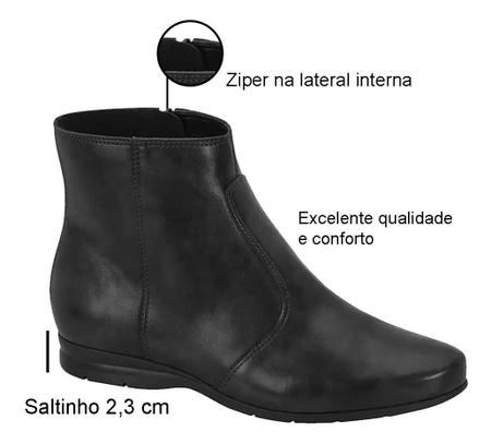 Bota Feminina Cano Curto Salto Grosso Beira Rio Confort vel Bota