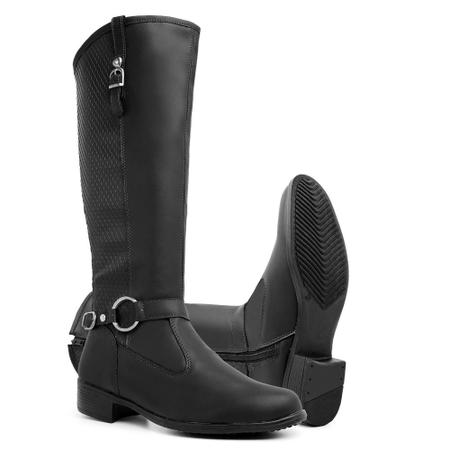 Bota salto baixo cano alto sale