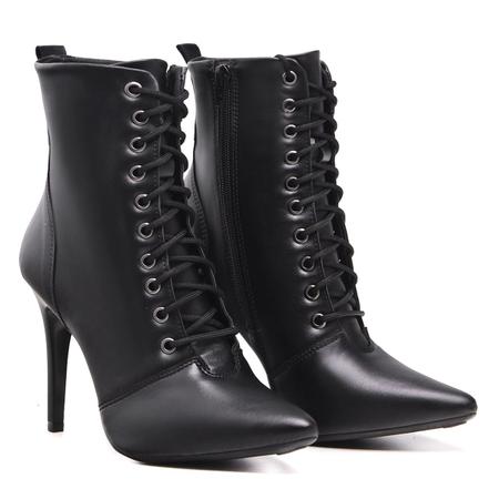 Bota cano curto salto agulha hot sale