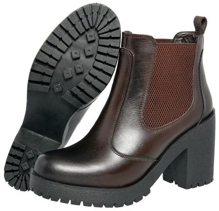 Imagem de Bota Feminina Coturno Baixo Botina Chelsea Casual Salto Alto Confortável Ideal Vestido Saia