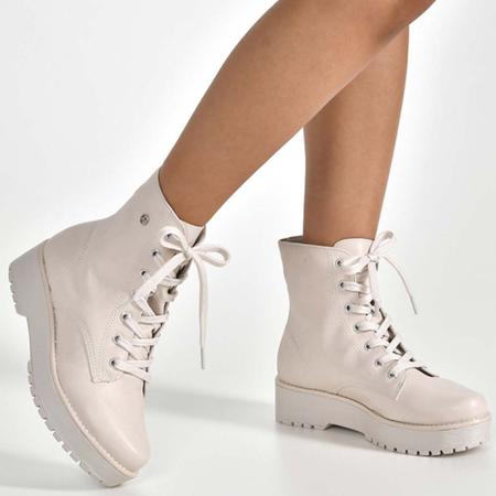 Bota store coturno bege