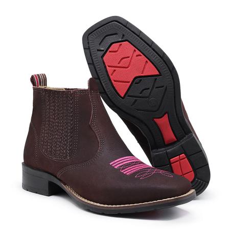Botina sales feminina rosa