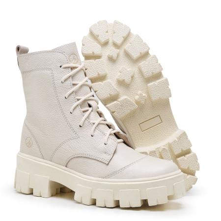 Bota Feminina de Couro Coturno Feminino Valentina Plataforma Cor