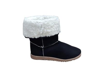Bota Feminina Esquim Preta Pelo Toda Forrada em L Pelo Pelinhos