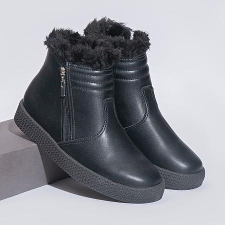 Bota Feminina Flat Peluciada Preto Beira Rio Bota Feminina