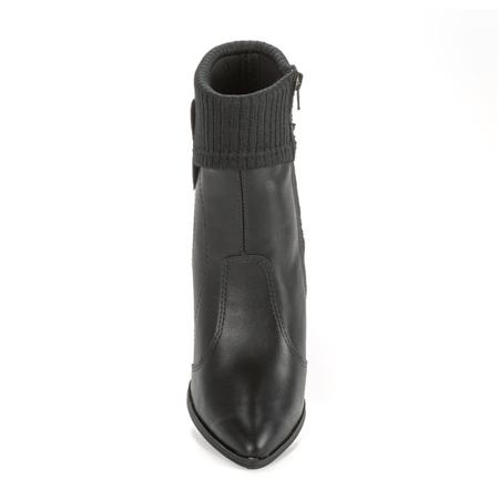 Imagem de Bota Feminina Mississipi Cano Curto Salto Bloco Moda Bico Fino Confortável Q8502