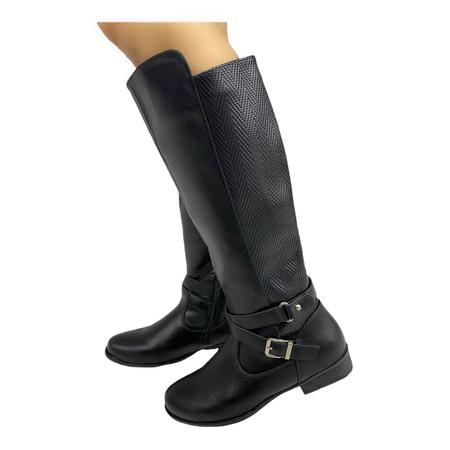 Bota Feminina Mooncity 72081 Montaria Cano Longo Salto Baixo Ziper