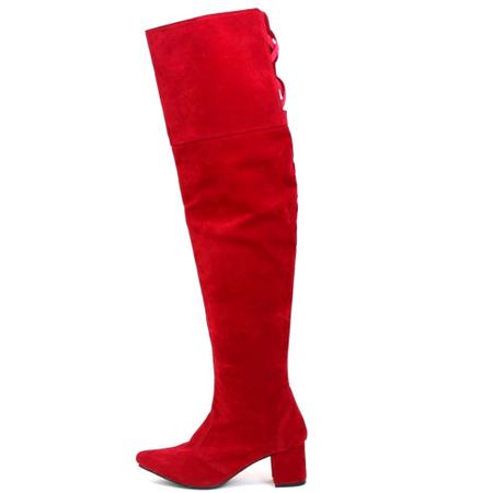 Imagem de Bota Feminina Over-the-knee Vermelha Cano Super Longo Lançamento