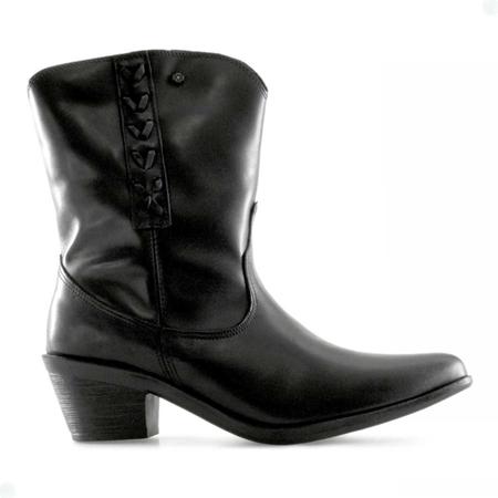 Imagem de Bota Feminina Perlatto Wes001 Bota Couro Salto Ajuste Zíper