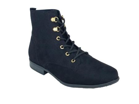 Bota Feminina Rasteira Cano Baixo Moleca Camur a 5335107 Bota