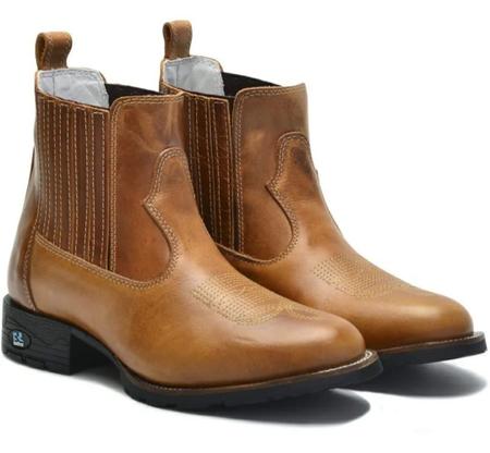 Bota Feminina RR Botas Texana Country em Couro Elastico com