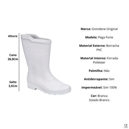 Imagem de Bota Galocha Branca Pvc Ideal Para Limpeza Açougue Industria