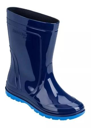 Bota Galocha de Chuva Infantil Azul Imperme vel Grendene Galocha